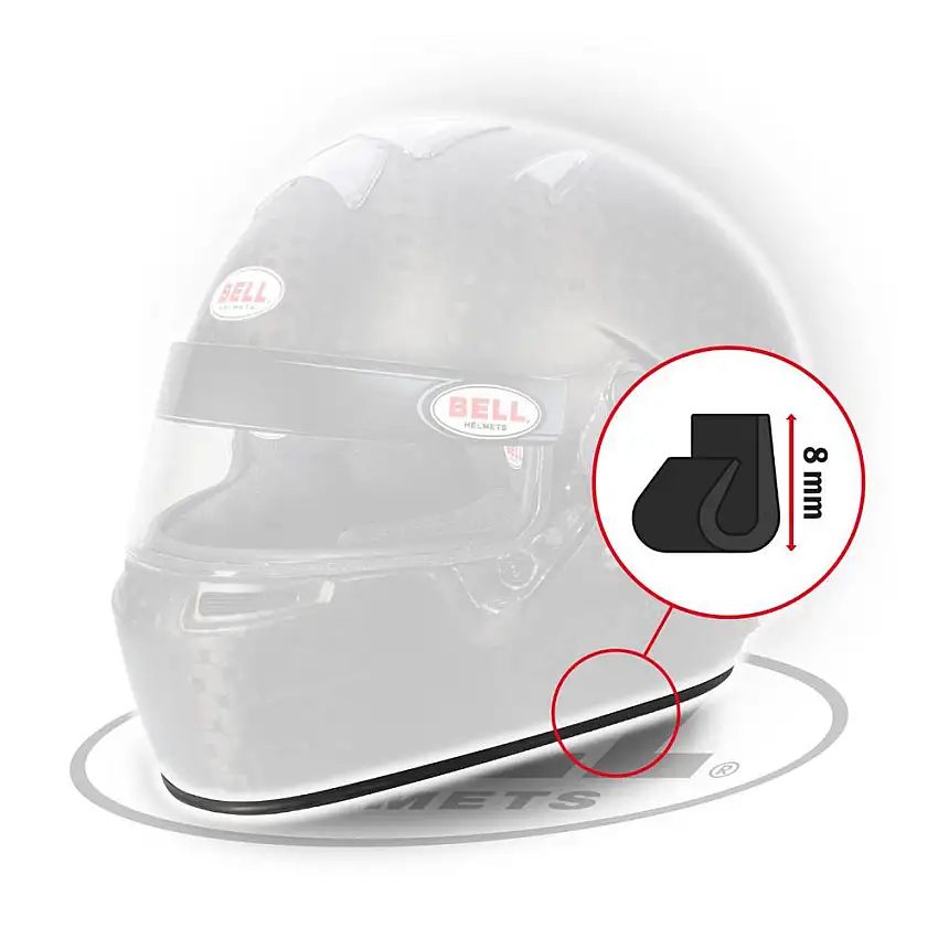 Moulure de bord en caoutchouc pour casque Bell fine (1 mètre)
