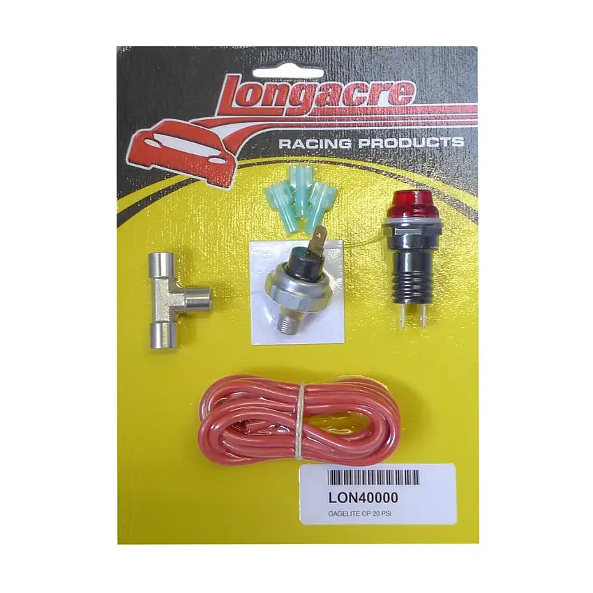 Kit d'avertissement fixe de pression d'huile de Longacre Gagelite bas
