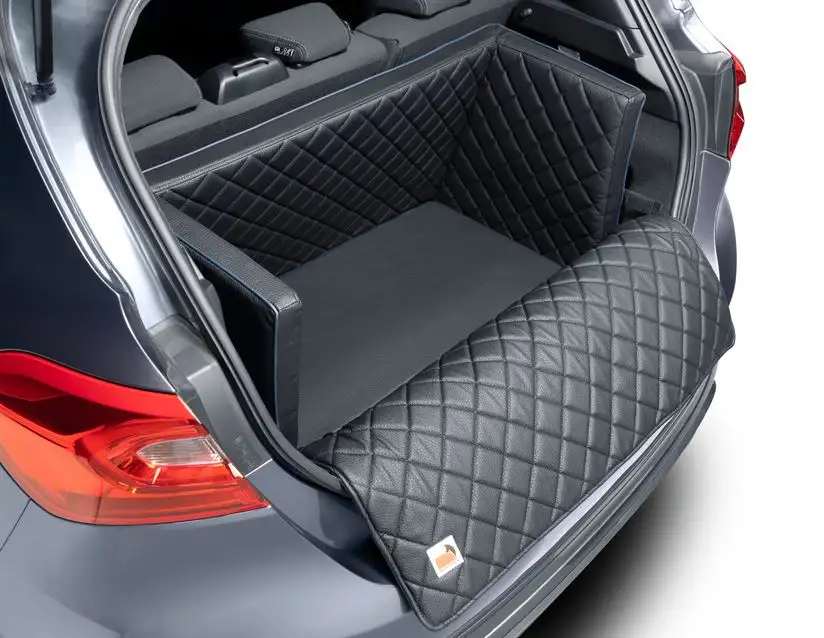padsforall®* Tapis de voyage pour animaux cuir PU noir avec passepoil