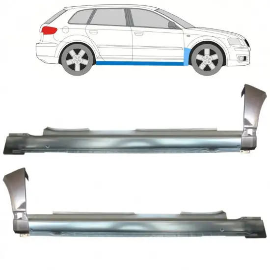 Panneau de réparation du seuil + panneau de réparation de l'aile avant pour Audi A3 8P 2003-2012 / Ensemble <br/>ID:11149