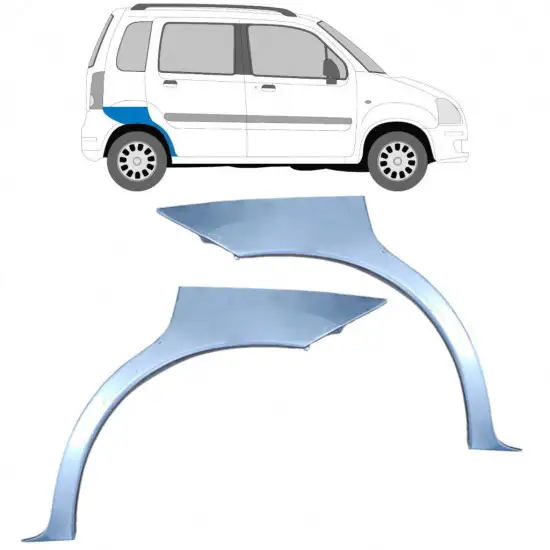 Panneau de réparation arc d'aile arrière pour Opel Agila 2001-2008 / Gauche+Droit / Ensemble <br/>ID:10094