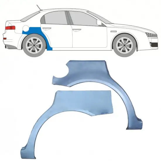 Panneau de réparation arc d'aile arrière pour Alfa Romeo 159 2005-2012 / Gauche+Droit / Ensemble <br/>ID:10625