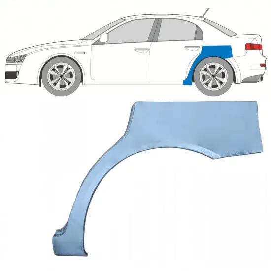 Panneau de réparation arc d'aile arrière pour Alfa Romeo 159 2005-2012 / Gauche <br/>ID:7837
