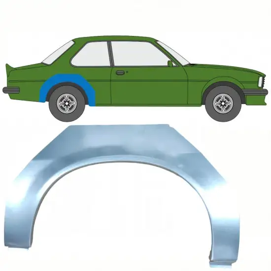Panneau de réparation arc d'aile arrière pour Opel Ascona B 1975-1981 / Droite <br/>ID:8788