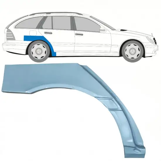 Panneau de réparation arc d'aile arrière pour Mercedes C-Class W203 2000-2007 / Droite / COMBI <br/>ID:9098