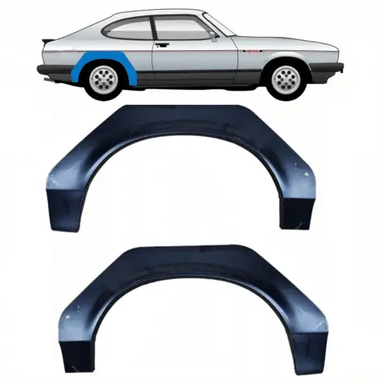 Panneau de réparation arc d'aile arrière pour Ford Capri 1974-1987 / Gauche+Droit / Ensemble <br/>ID:11075