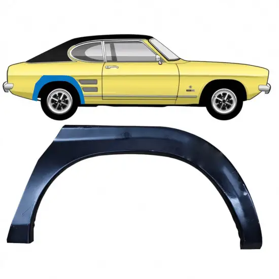 Panneau de réparation arc d'aile arrière pour Ford Capri 1968-1974 / Droite <br/>ID:11000