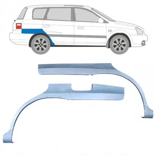 Panneau de réparation arc d'aile arrière pour Kia Carens 1999-2006 / Gauche+Droit / Ensemble <br/>ID:9281