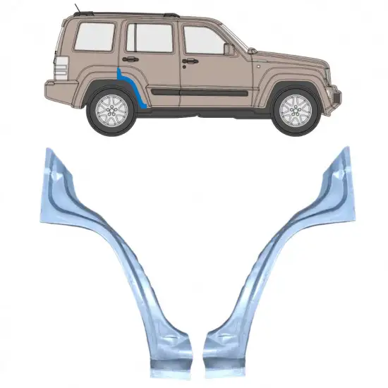 Panneau de réparation arc d'aile arrière pour Jeep Liberty 2008-2013 / Gauche+Droit / Ensemble <br/>ID:9833