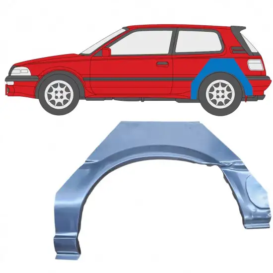 Panneau de réparation arc d'aile arrière pour Toyota Corolla 1987-1994 / Gauche <br/>ID:8642