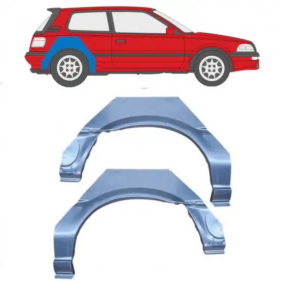 Panneau de réparation arc d'aile arrière pour Toyota Corolla 1987-1994 / Gauche+Droit / Ensemble <br/>ID:10334