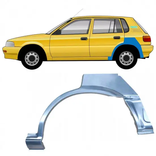 Panneau de réparation arc d'aile arrière pour Toyota Corolla 1987-1994 / Gauche <br/>ID:8644