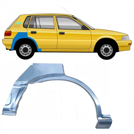 Panneau de réparation arc d'aile arrière pour Toyota Corolla 1987-1994 / Droite <br/>ID:8643