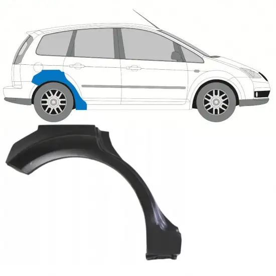 Panneau de réparation arc d'aile arrière pour Ford Focus C-MAX 2003-2007 / Droite <br/>ID:7690