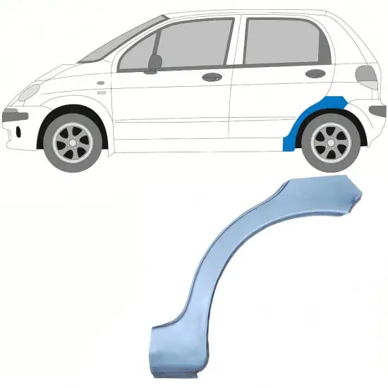 Panneau de réparation arc d'aile arrière pour Daewoo Matiz 1998-2008 / Gauche <br/>ID:8330