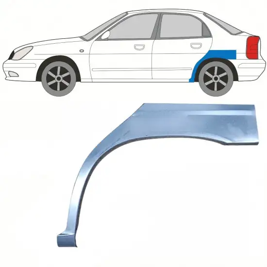 Panneau de réparation arc d'aile arrière pour Daewoo Nubira 1997-2004 / Gauche <br/>ID:8804