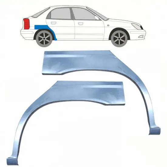 Panneau de réparation arc d'aile arrière pour Daewoo Nubira 1997-2004 / Gauche+Droit / Ensemble <br/>ID:11094
