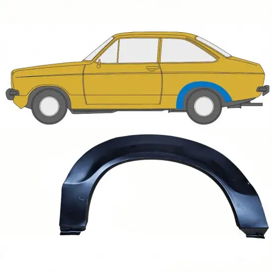 Panneau de réparation arc d'aile arrière pour Ford Escort 1974-1980 / Gauche <br/>ID:10731