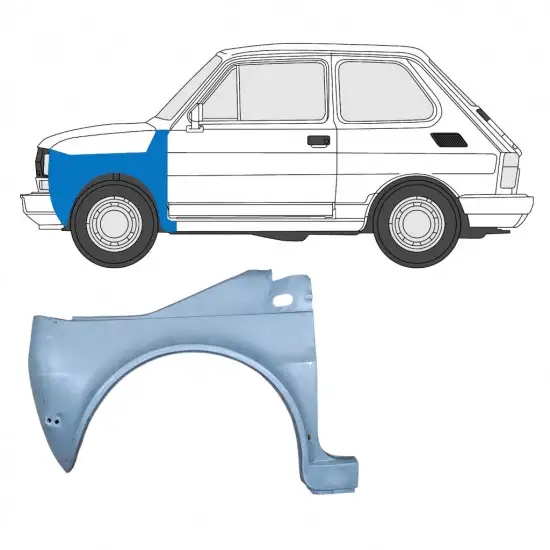 Aile avant pour Fiat 126p 1972-2000 / Gauche <br/>ID:7576