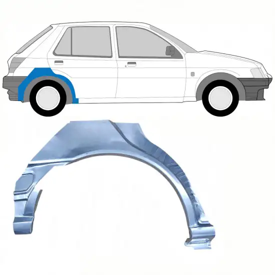Panneau de réparation arc d'aile arrière pour Ford Fiesta 1989-1995 / Droite <br/>ID:8747