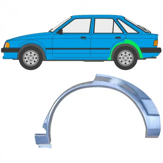 Panneau de réparation arc d'aile arrière pour Ford Escort 1980-1986 / Gauche <br/>ID:7821