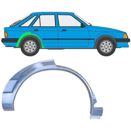Panneau de réparation arc d'aile arrière pour Ford Escort 1980-1986 / Droite <br/>ID:7820