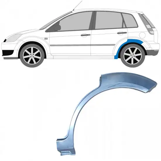 Panneau de réparation arc d'aile arrière pour Ford Fiesta 2002-2008 / Gauche <br/>ID:8906