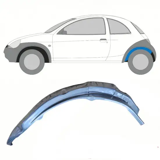 Panneau de réparation arc d'aile arrière intérieur pour Ford KA 1996-2008 / Gauche <br/>ID:10773