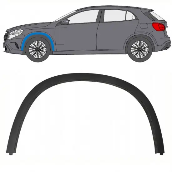 Moulure de l’aile avant pour Mercedes GLA-Class X156 2013-2019 / Gauche <br/>ID:8344