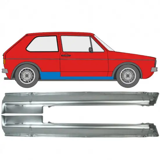 Panneau de réparation du seuil pour Volkswagen Golf 1 1974-1985 / Gauche+Droit / Ensemble <br/>ID:9859