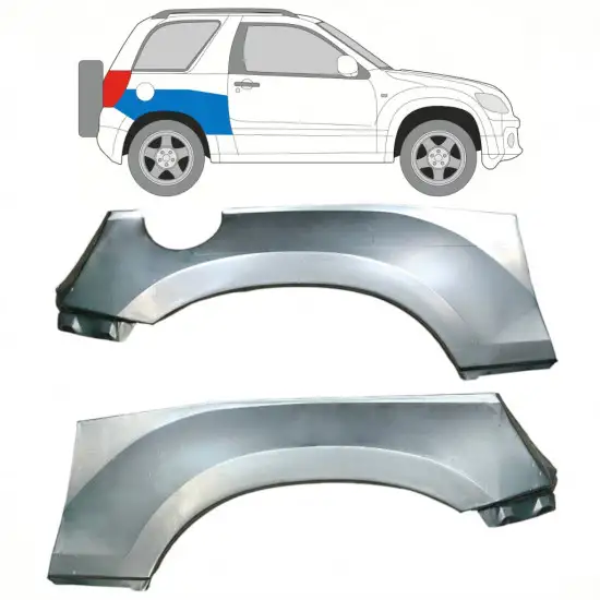 Panneau de réparation arc d'aile arrière supérieur pour Suzuki Grand Vitara 2005-2014 / Gauche+Droit / Ensemble <br/>ID:10267