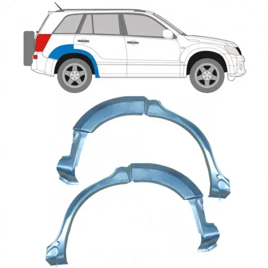 Panneau de réparation arc d'aile arrière pour Suzuki Grand Vitara 2005-2014 / Gauche+Droit / Ensemble <br/>ID:9220