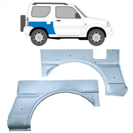 Panneau de réparation arc d'aile arrière pour Suzuki Jimny 1998-2018 / Gauche+Droit / Ensemble <br/>ID:9585