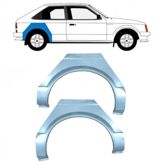 Panneau de réparation arc d'aile arrière pour Opel Kadett D 1979-1984 / Gauche+Droit / Ensemble <br/>ID:10638