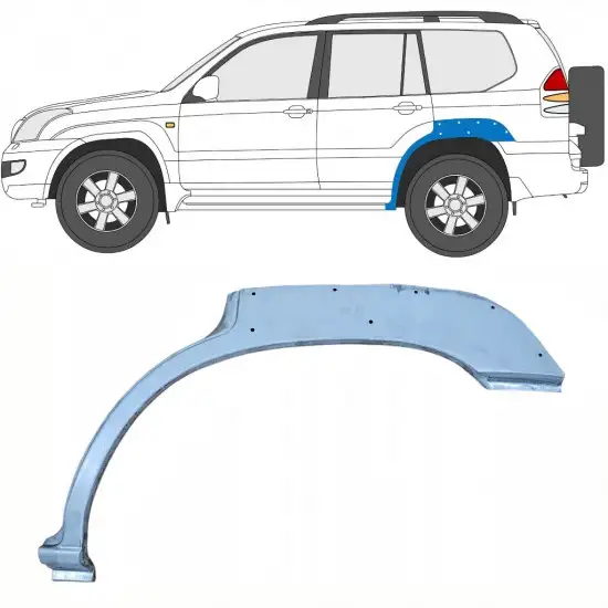 Panneau de réparation arc d'aile arrière des trous pour Toyota Land Cruiser J120 2003-2010 / Gauche <br/>ID:10213