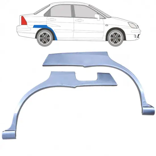 Panneau de réparation arc d'aile arrière pour Suzuki Liana 2001-2007 / Gauche+Droit / Ensemble <br/>ID:9223