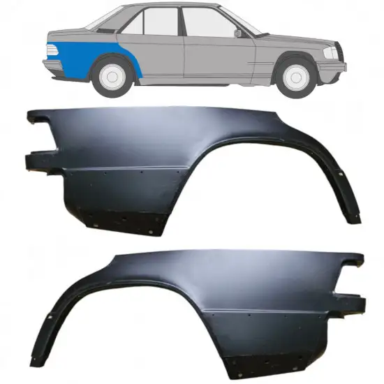 Panneau de réparation arc d'aile arrière pour Mercedes 190 W201 1982-1993 / Gauche+Droit / Ensemble <br/>ID:9505