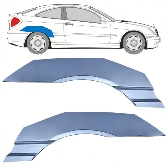 Panneau de réparation arc d'aile arrière pour Mercedes CL-Class 203 2000-2008 / Gauche+Droit / Ensemble <br/>ID:10592