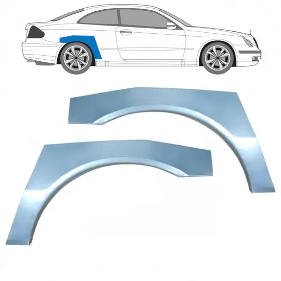 Panneau de réparation arc d'aile arrière pour Mercedes CLK W209 2002-2010 / Gauche+Droit / Ensemble <br/>ID:9175