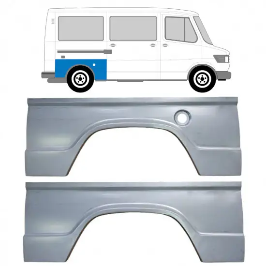 Panneau de réparation arc d'aile arrière pour Mercedes T1 207-410 1977-1995 / Gauche+Droit / Ensemble <br/>ID:9560