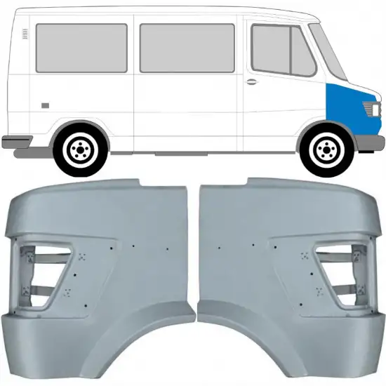 Aile avant pour Mercedes T1 207-410 1977-1995 / Gauche+Droit / Ensemble <br/>ID:9562
