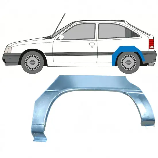 Panneau de réparation arc d'aile arrière pour Opel Kadett E Astra 1984-1993 / Gauche <br/>ID:7362