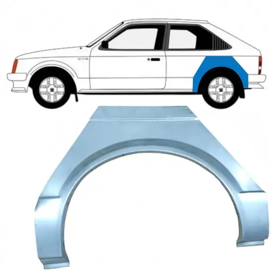 Panneau de réparation arc d'aile arrière pour Opel Kadett D 1979-1984 / Gauche <br/>ID:7903