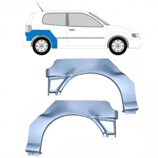 Panneau de réparation arc d'aile arrière pour Volkswagen Polo 1994-1999 / Gauche+Droit / Ensemble <br/>ID:10193