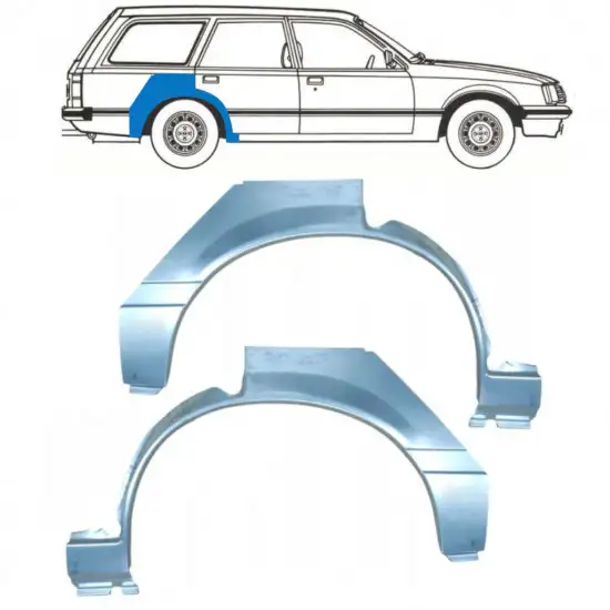 Panneau de réparation arc d'aile arrière pour Opel Rekord E 1977-1986 / Gauche+Droit / COMBI / Ensemble <br/>ID:10788