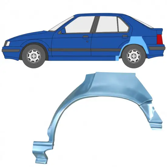 Panneau de réparation arc d'aile arrière pour Renault 19 1988-1995 / Gauche <br/>ID:8108