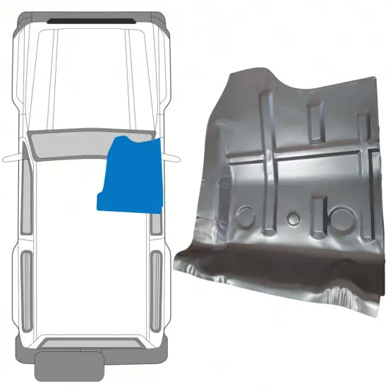 Panneau de réparation avant du plancher pour Suzuki Samurai 1981- / Droite <br/>ID:11302