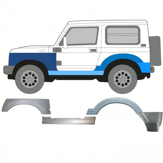 Réparation bas de caisse + aile avant + aile arrière pour Suzuki Samurai 1981- / Gauche / Ensemble <br/>ID:11182