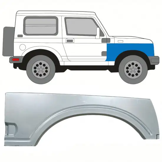 Panneau de réparation de l’aile avant pour Suzuki Samurai 1981- / Droite <br/>ID:8237