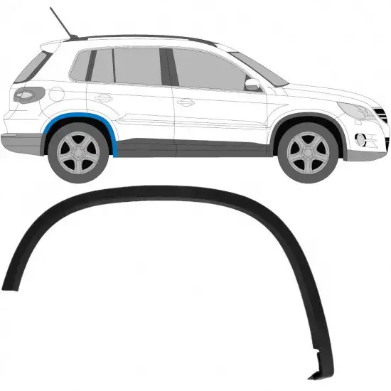 Moulure latérale sur aile arrière pour Volkswagen Tiguan 2007-2016 / Droite <br/>ID:8884